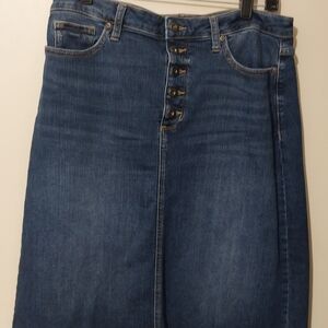 St. John's Bay Blue Denim Midi Skirt